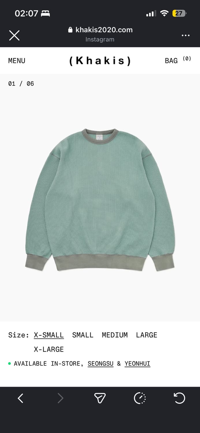 카키스 26ss  새상품 상품이미지1