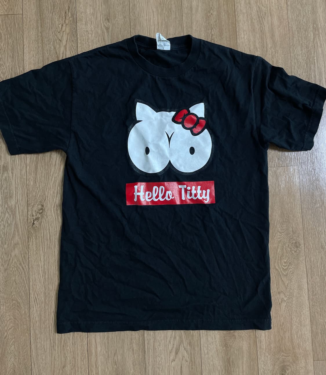 헬로키티 패러디 Hello Titty 빈티지 블랙 M 상품이미지2