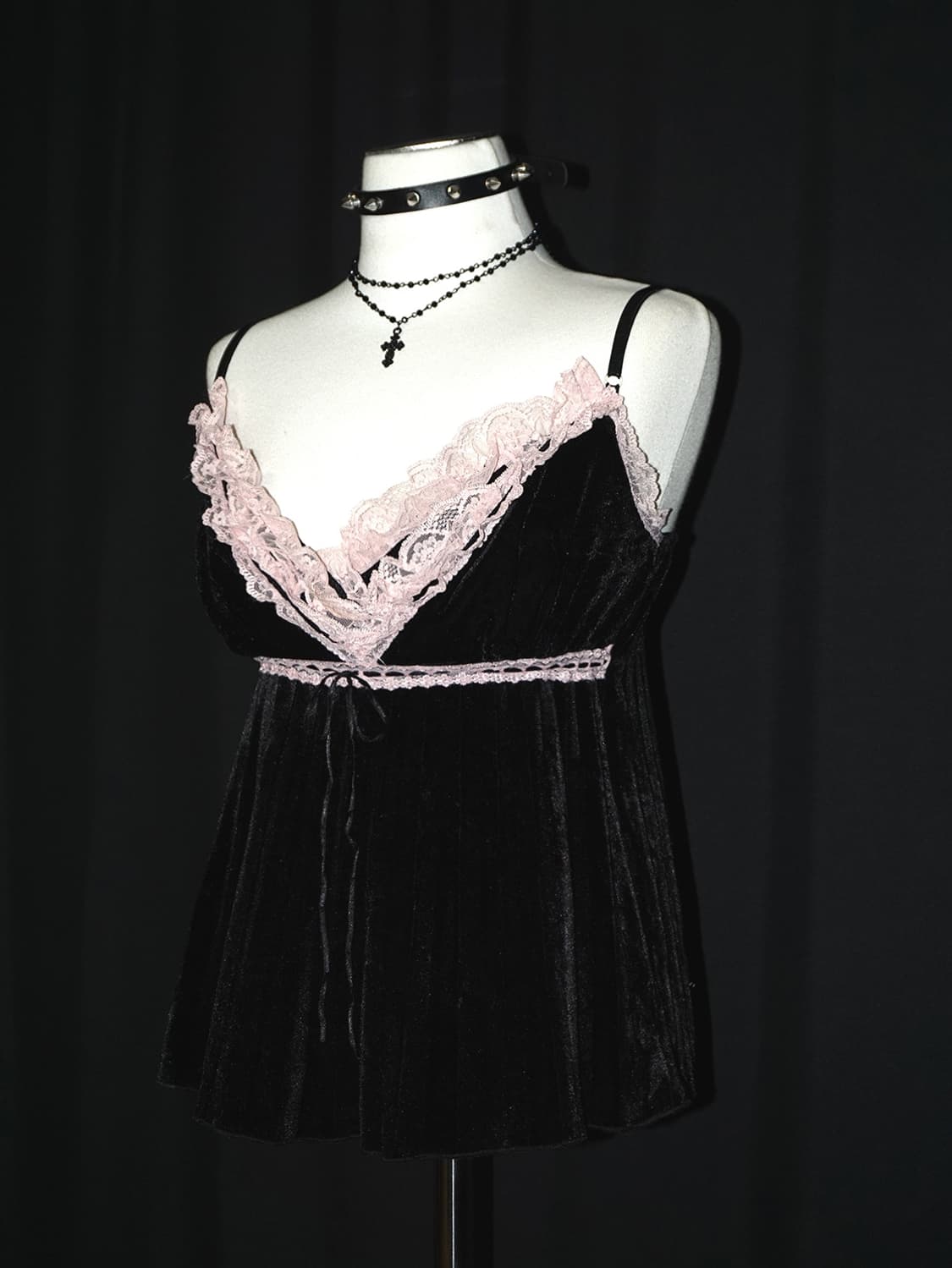 (rose fanfan) gyaru lace velvet top  상품이미지2