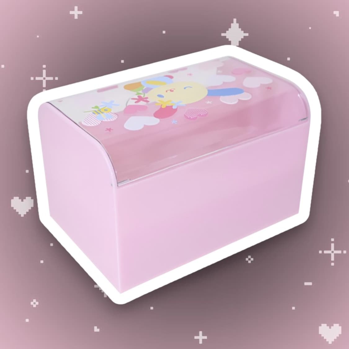 산리오 우사하나 핑크 데님 2단 보관함 수납함 상품이미지3