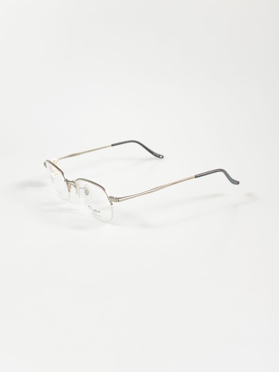 ROSTRO 실버 티타늄 반무테 스퀘어 빈티지 안경 상품이미지3