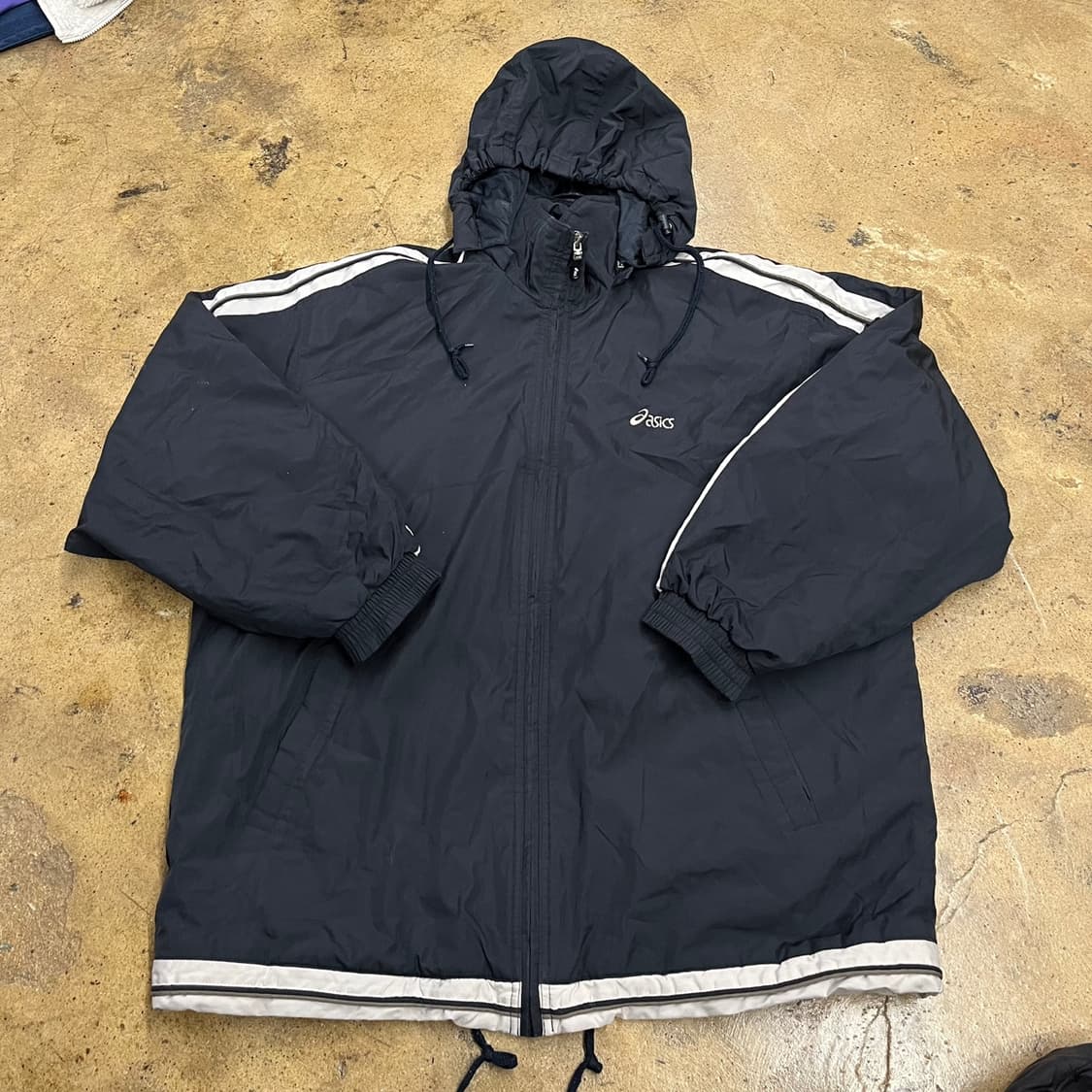 [정품/100] 아식스 네이비 후드 바람막이 점퍼 b10 상품이미지2