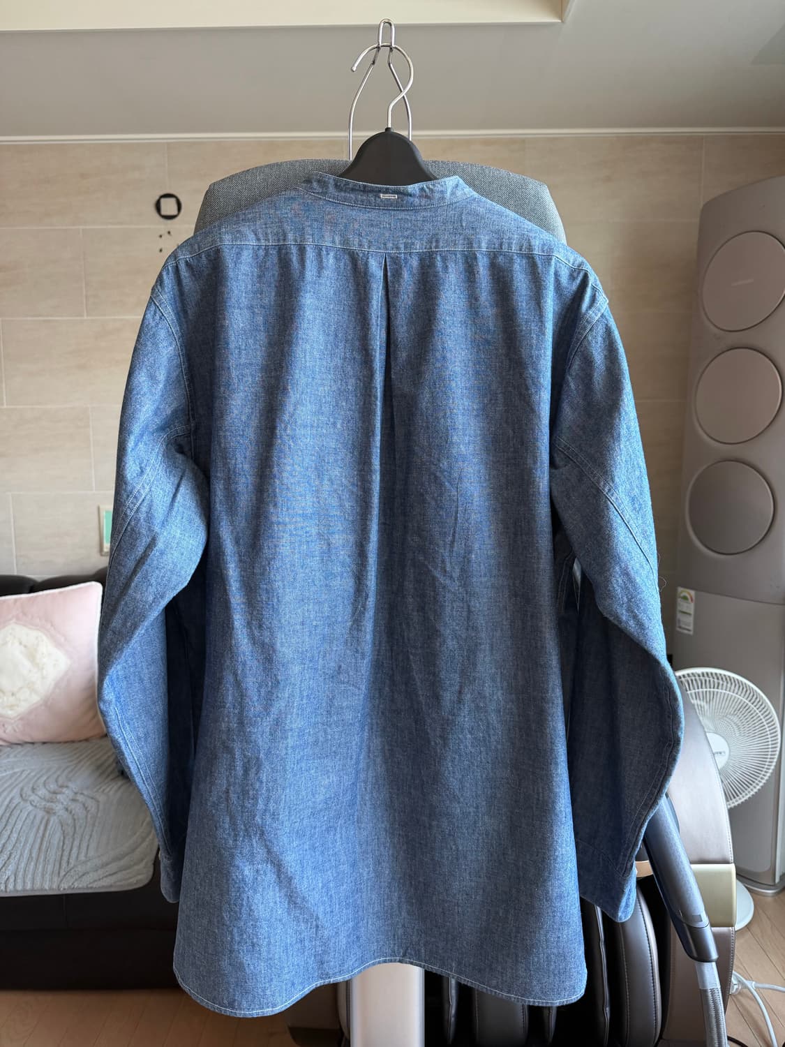 [15] 타이가 타카하시 lot.104 밴드 칼라 데님 셔츠 상품이미지5