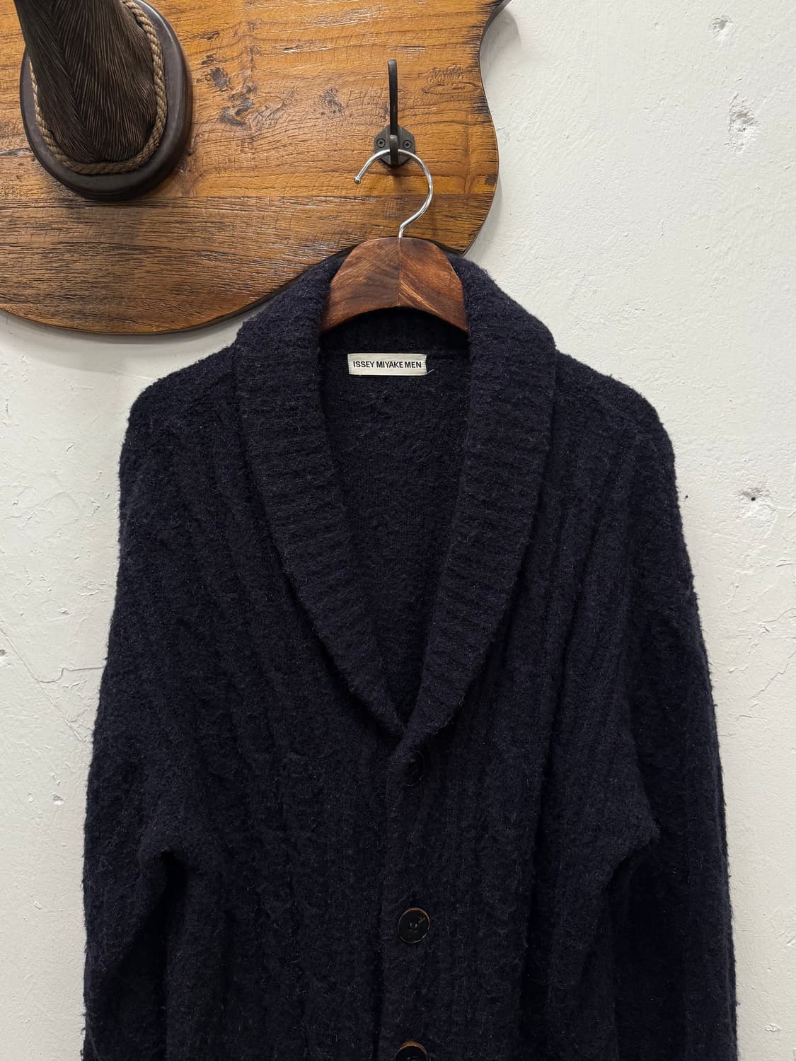 M) Issey Miyake Men Wool Shawl Collar Ca 상품이미지1