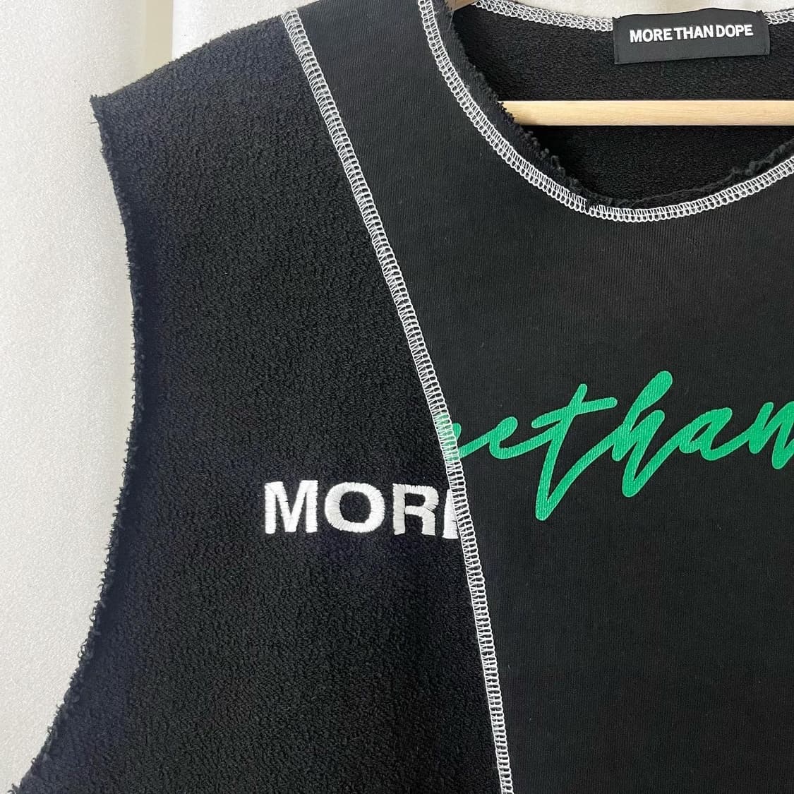 모어댄도프 블랙 코튼 베스트 상품이미지3