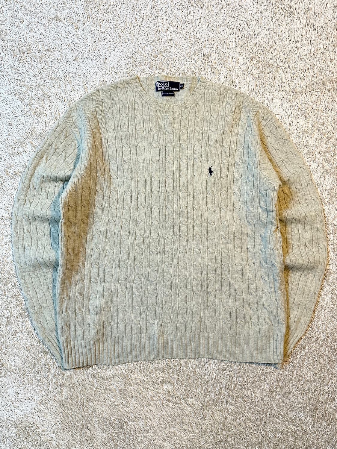 폴로 랄프로렌 네이비포니 케이블 램스울 꽈배기 니트 그레이 상품이미지1