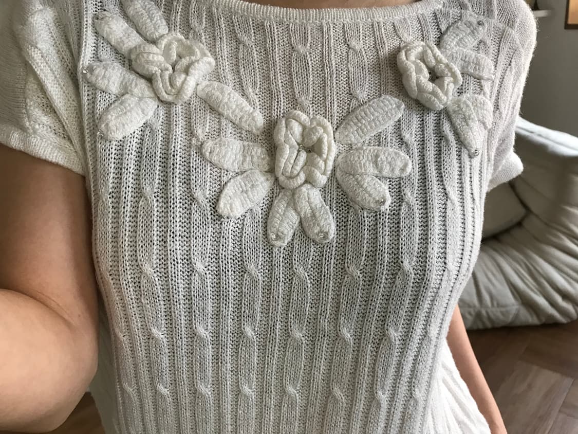 vintage ivory flower knit 상품이미지5
