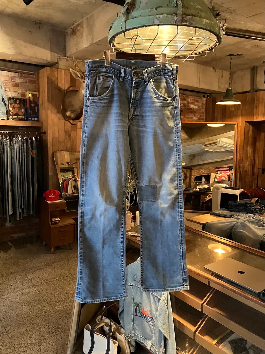 70s USA 빈티지 LEE 리 라이더스 부츠컷 플레어 데님 팬츠 상품이미지1