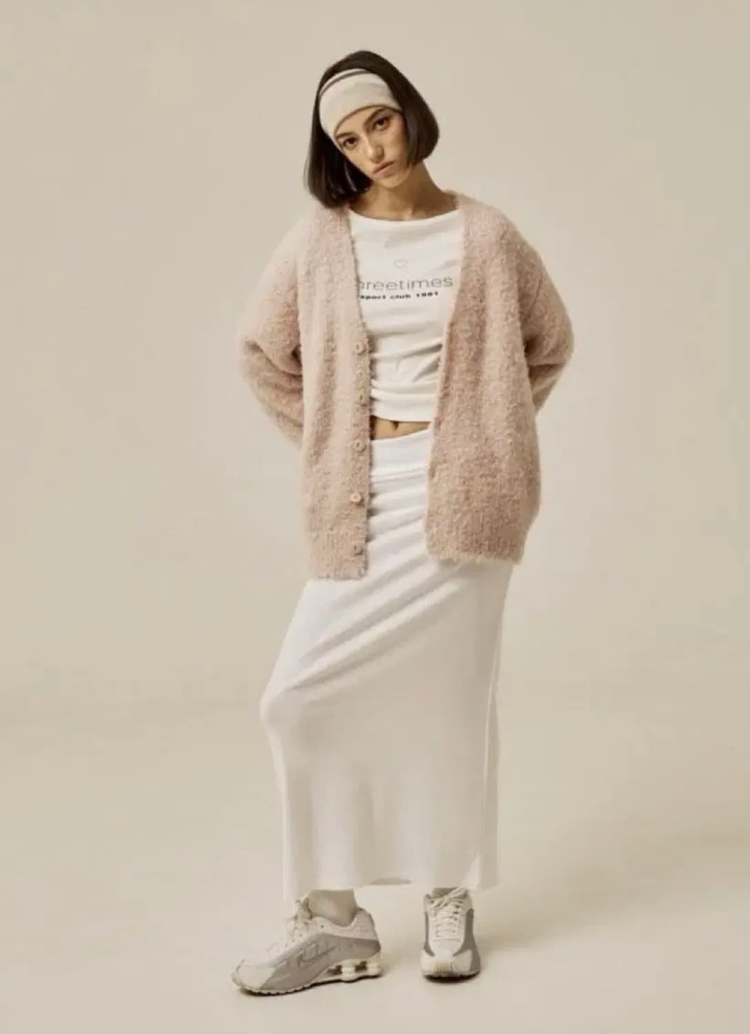 쓰리타임즈 푸들 가디건 핑크 판매합니다 상품이미지1