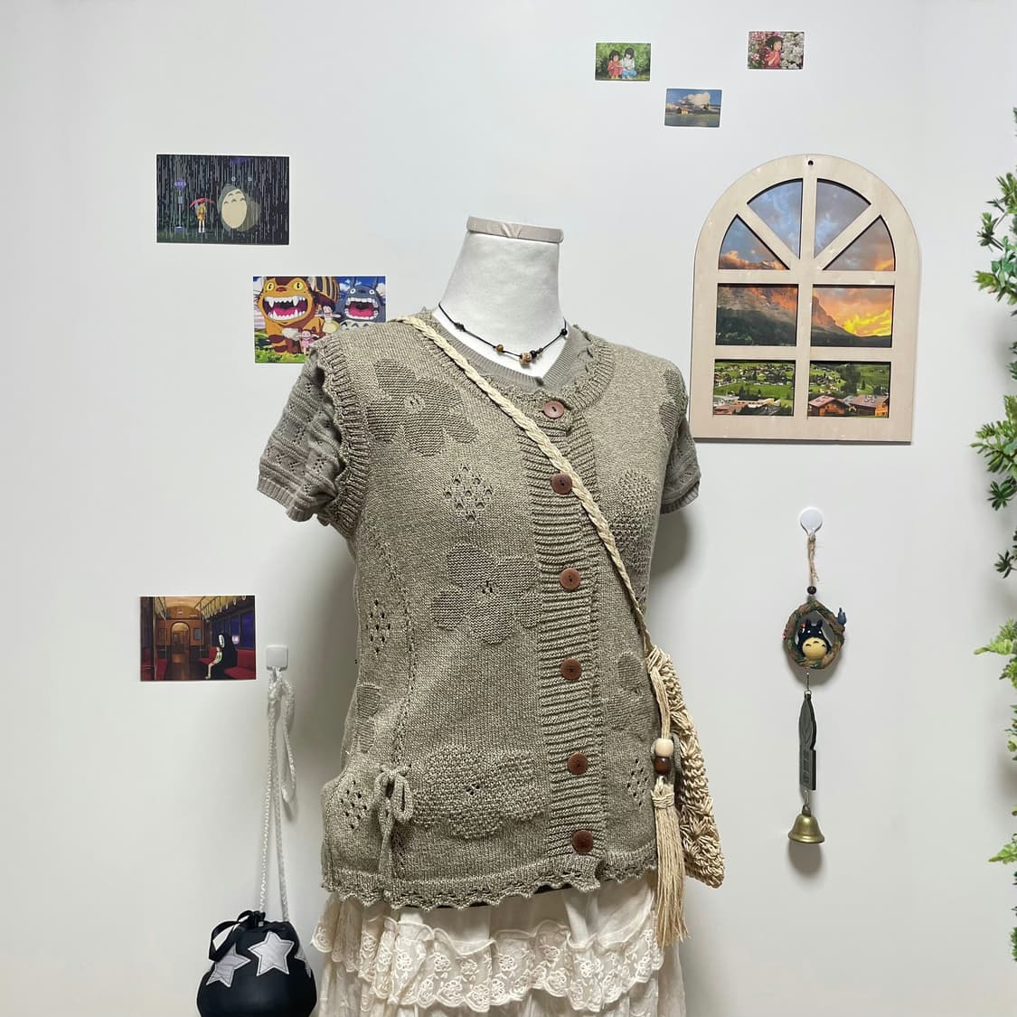 모리걸 베이지+카키 펀칭상의세트 상품이미지2