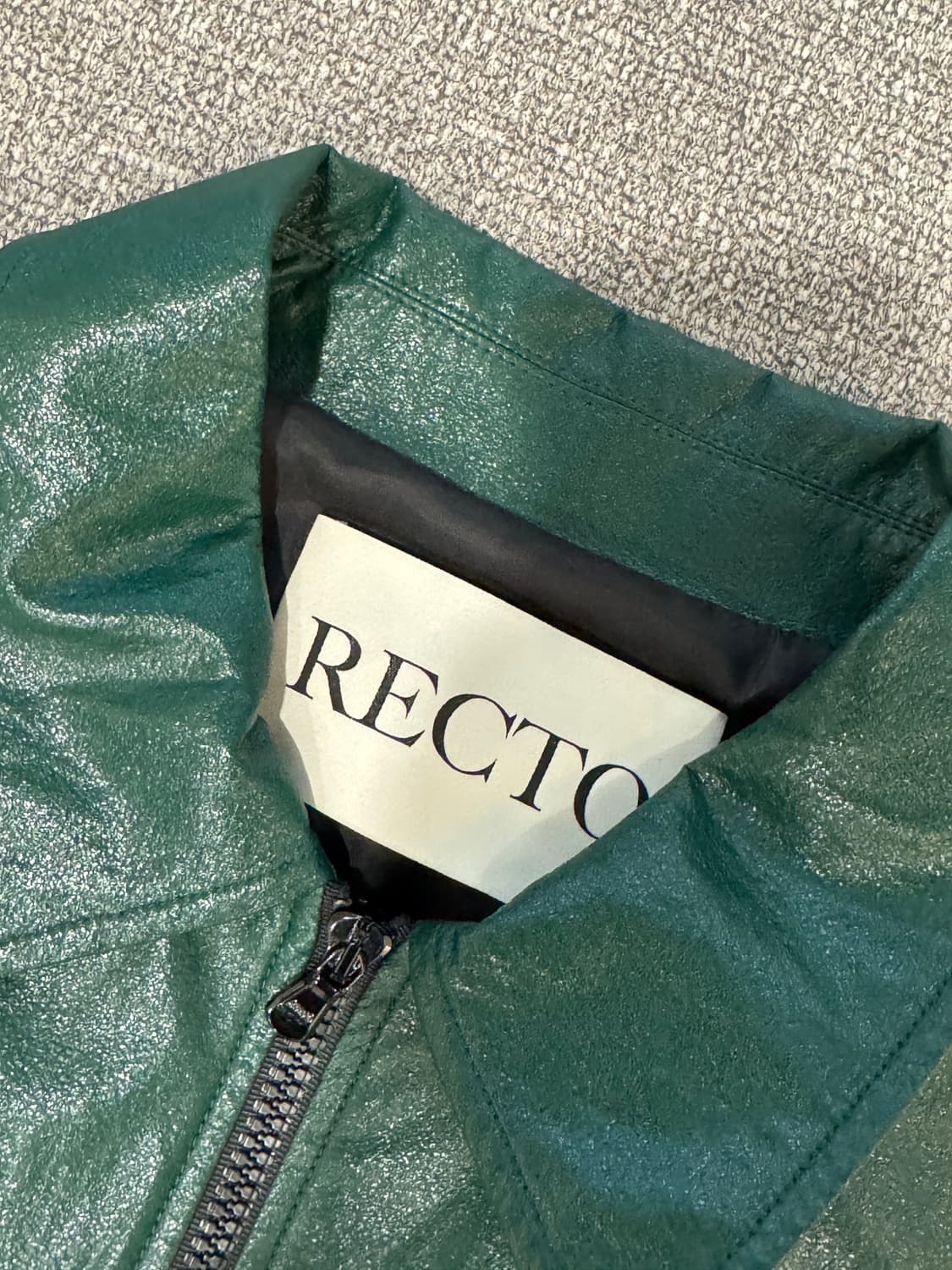 렉토 22SS 딥 그린 비건 레더 블루종 자켓 S 상품이미지6