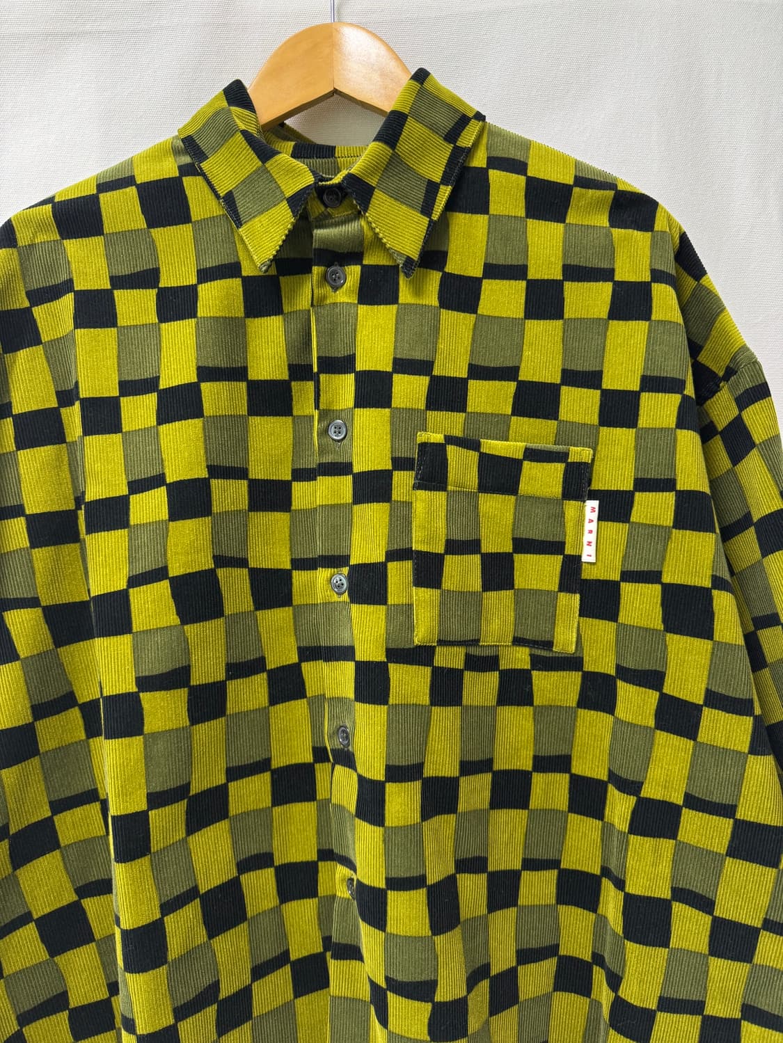 마르니 코듀로이 체크 셔츠 46 상품이미지5