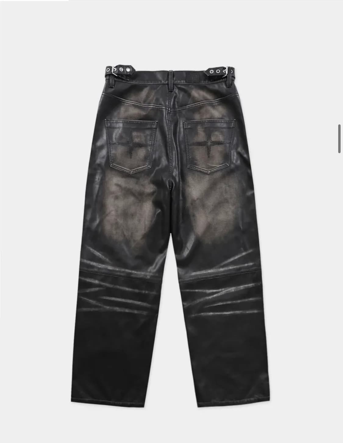 (세트판매)배드블러드 디스트레스드 레더 블레이져 자켓 팬츠 트라우져 블랙 상품이미지4