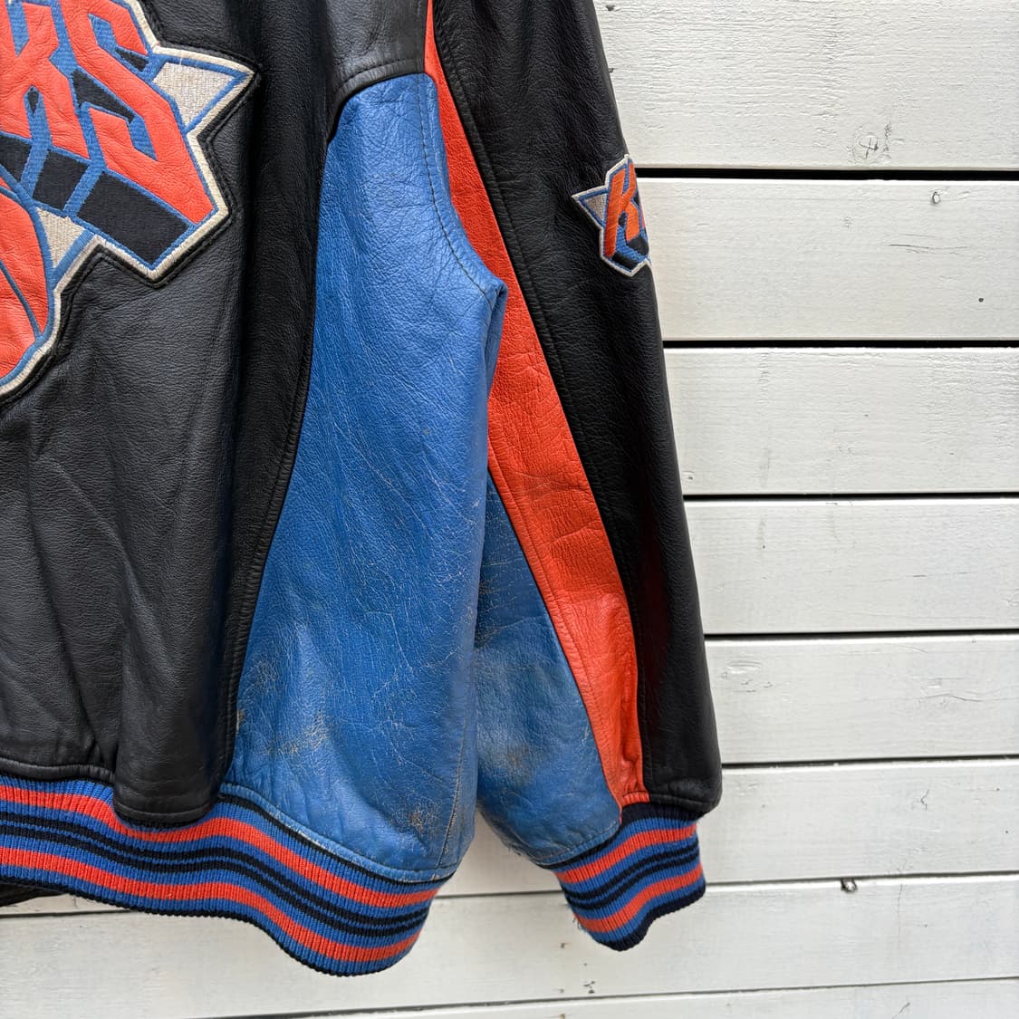 New York Knicks 90s NBA 뉴욕닉스 G-lll 레더 자켓 상품이미지7