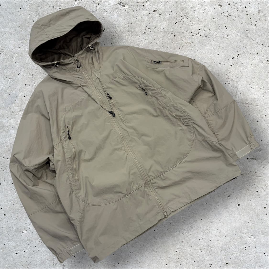 [3] 아웃스탠딩 PCU 후드 바람막이 점퍼 베이지 자켓 C607 상품이미지1