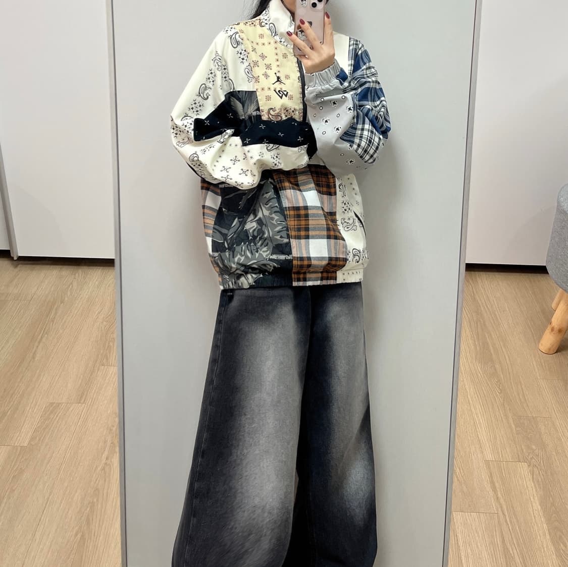 조던 x 리셀 웨스트브룩 와이낫 패치워크 하프 집 자켓 상품이미지1