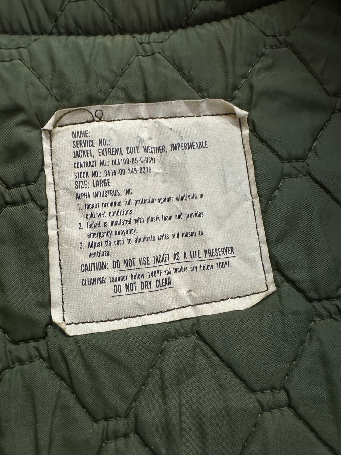 80s U.S NAVY 덱 자켓 오리지널 알파 인더스트리 상품이미지8