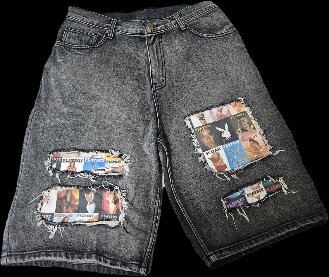 위켄더스x플레이보이 COVER DENIM SHORTS(BLACK) M 상품이미지1