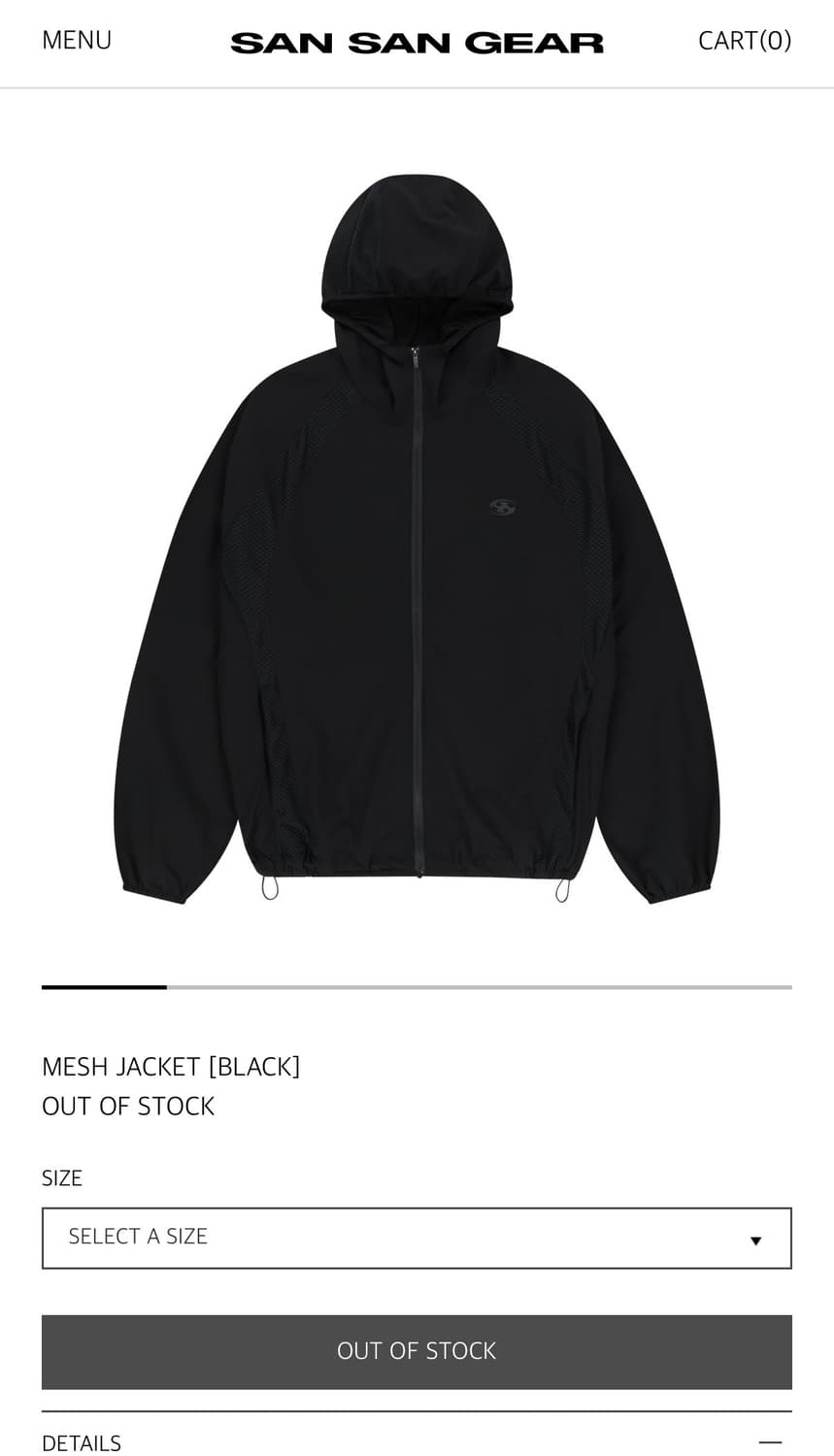 산산기어 메쉬 자켓 블랙 25ss 상품이미지1