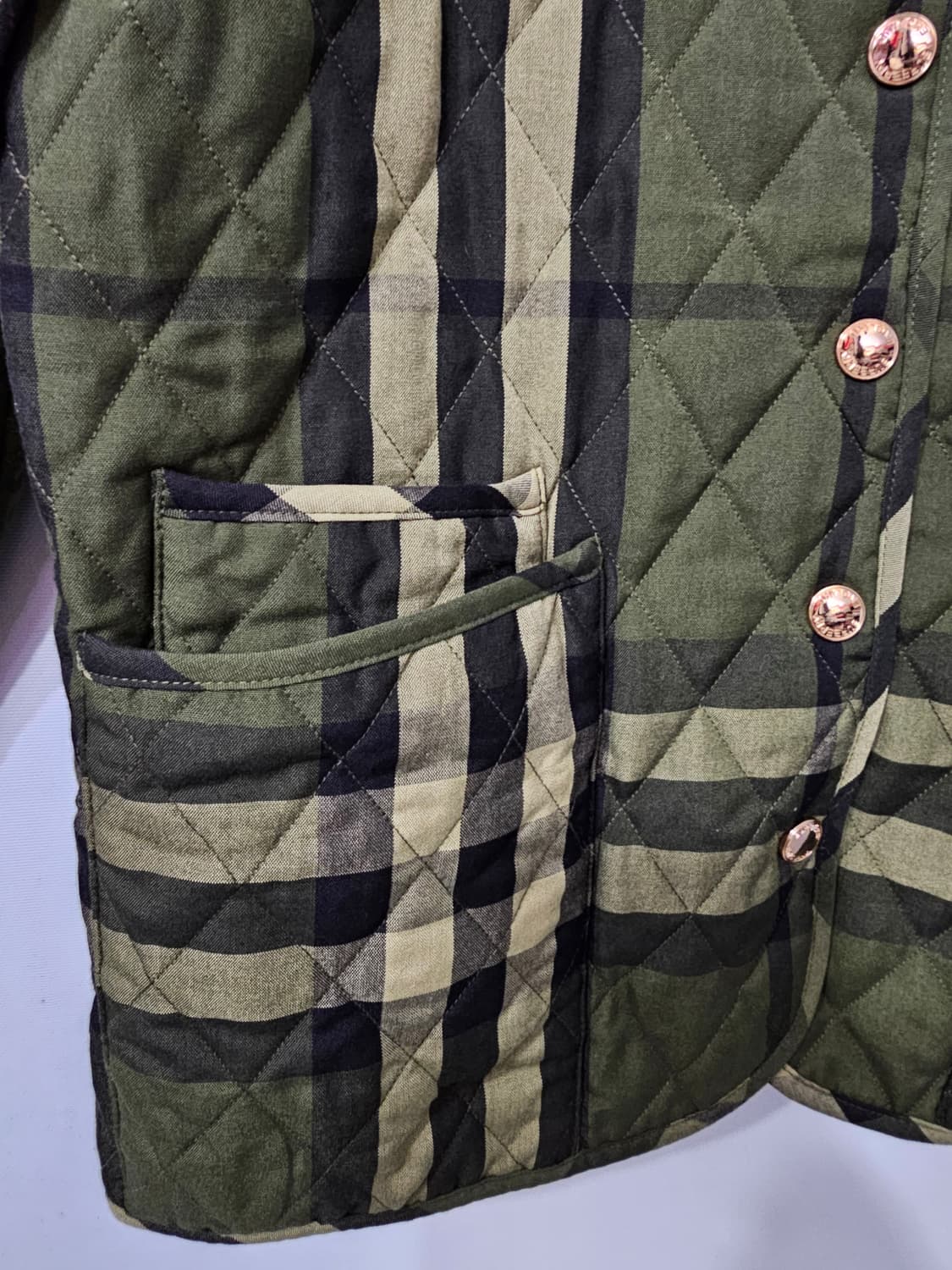 버버리 퀼팅 체크 자켓 55~66 상품이미지7
