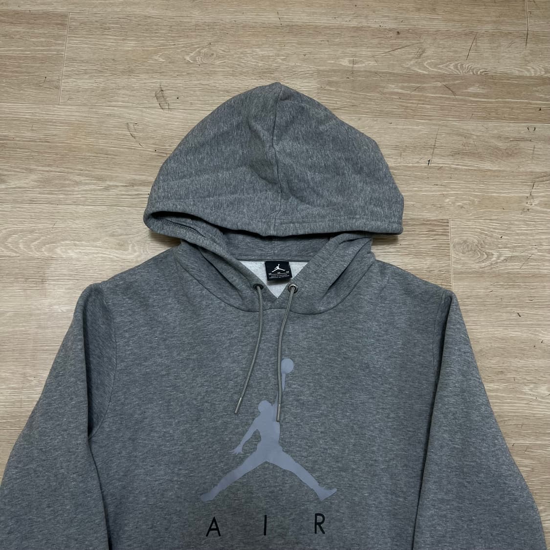 조던 에어 점프맨 빅로고 투톤 배색 기모 후드티 [그레이] M/95 상품이미지2