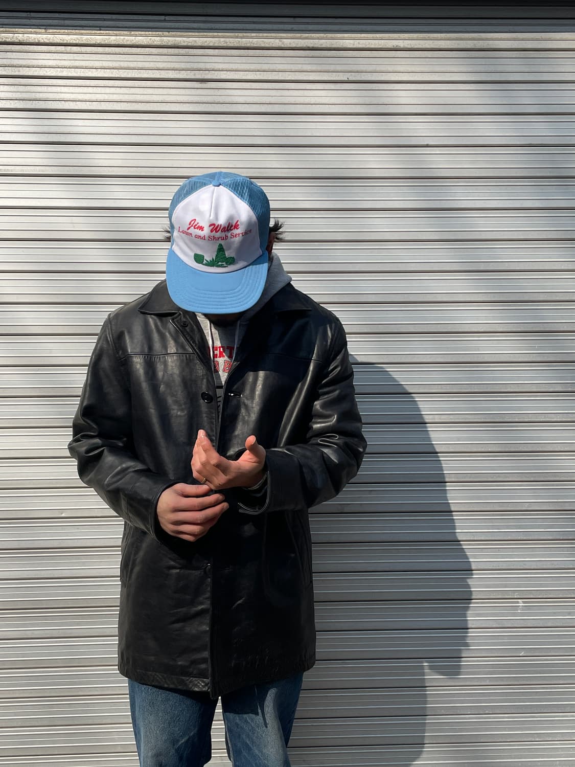 90-00s Old GAP Leather Black Car Coat 상품이미지4