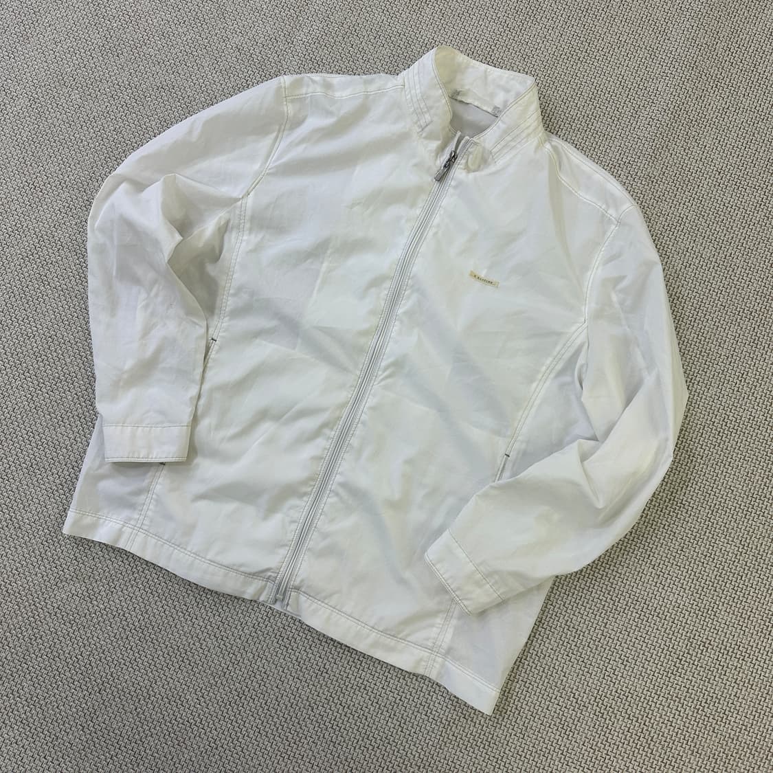 실측확인 빈티지 화이트 경량 집업  0415D 상품이미지1