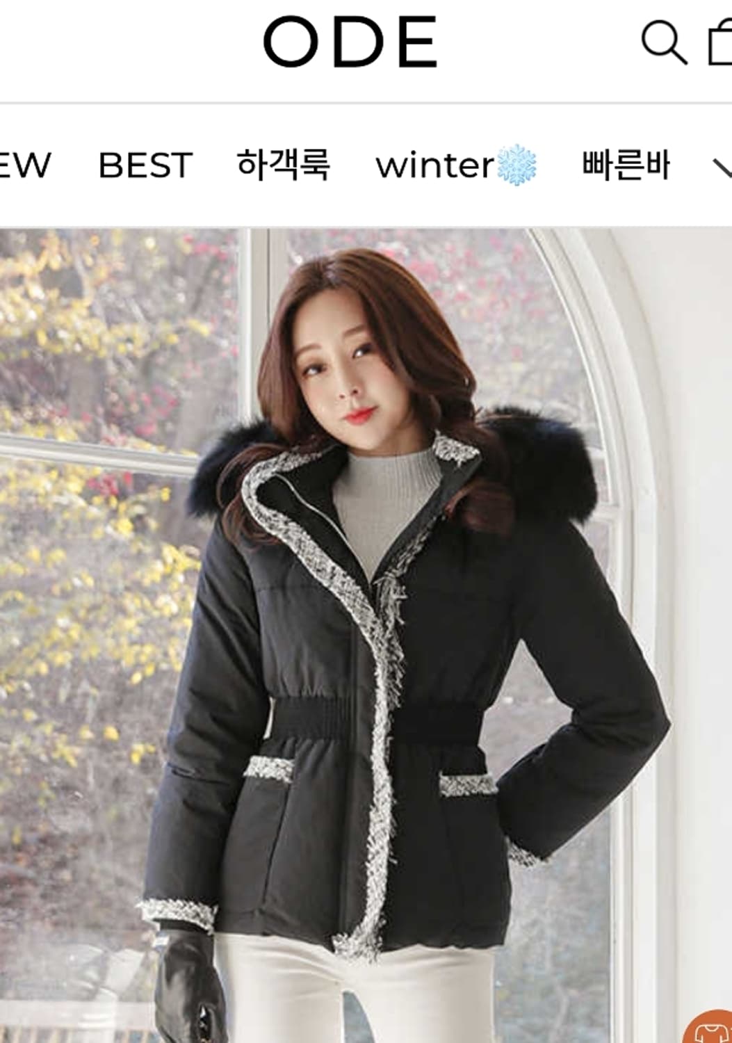 ZABARA ODE  폭스후드 트위드배색 숏패딩 상품이미지9