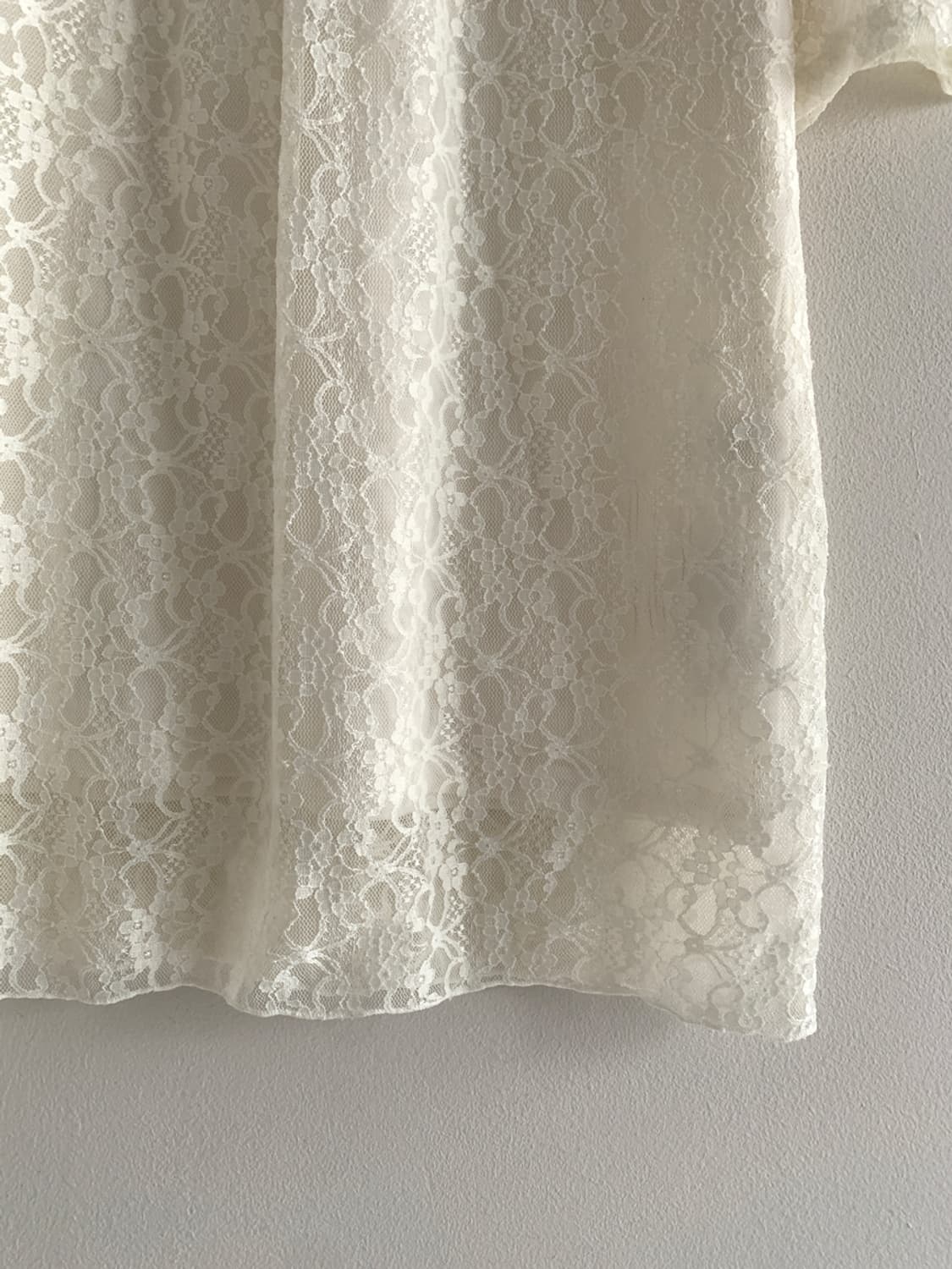 Lace Neck Short Sleeve Blouse T 상품이미지5