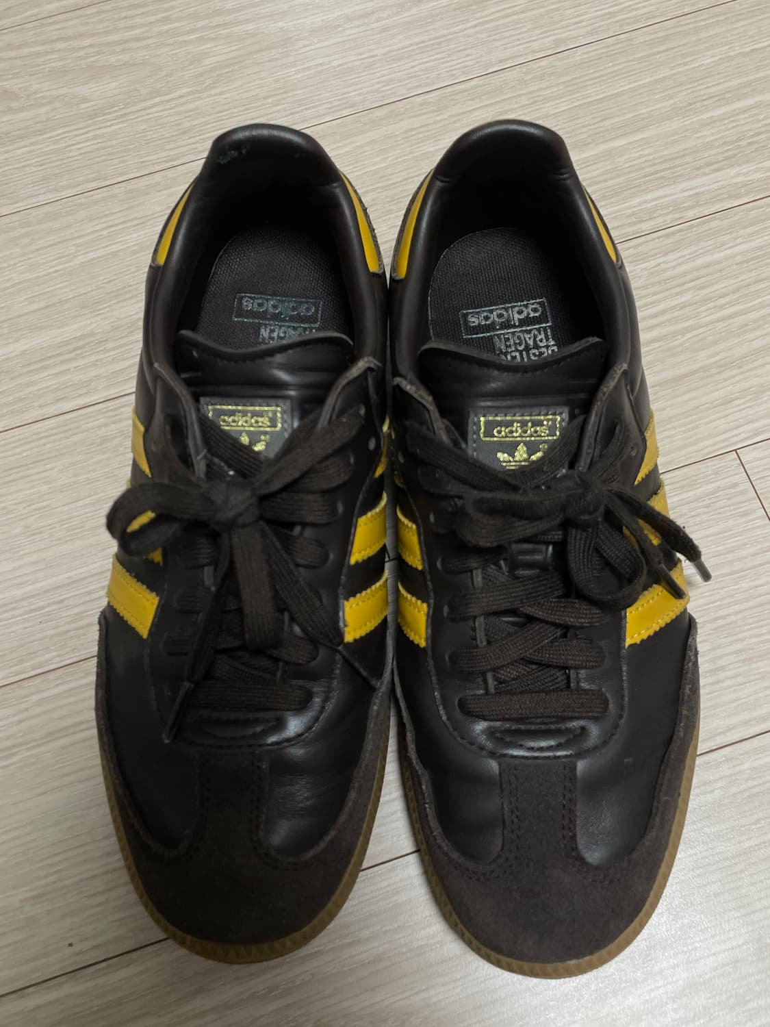 아디다스 삼바 OG 다크 브라운 프리러브 옐로우 240 상품이미지3