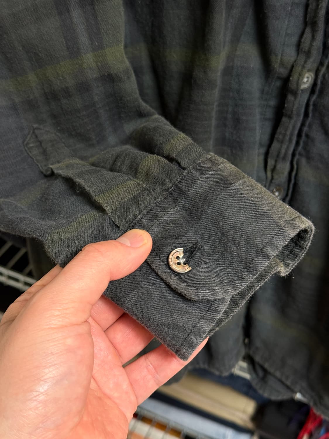 아워레가시 워크샵 X 스투시 체크 셔츠 오버다이드 그린 S 상품이미지6