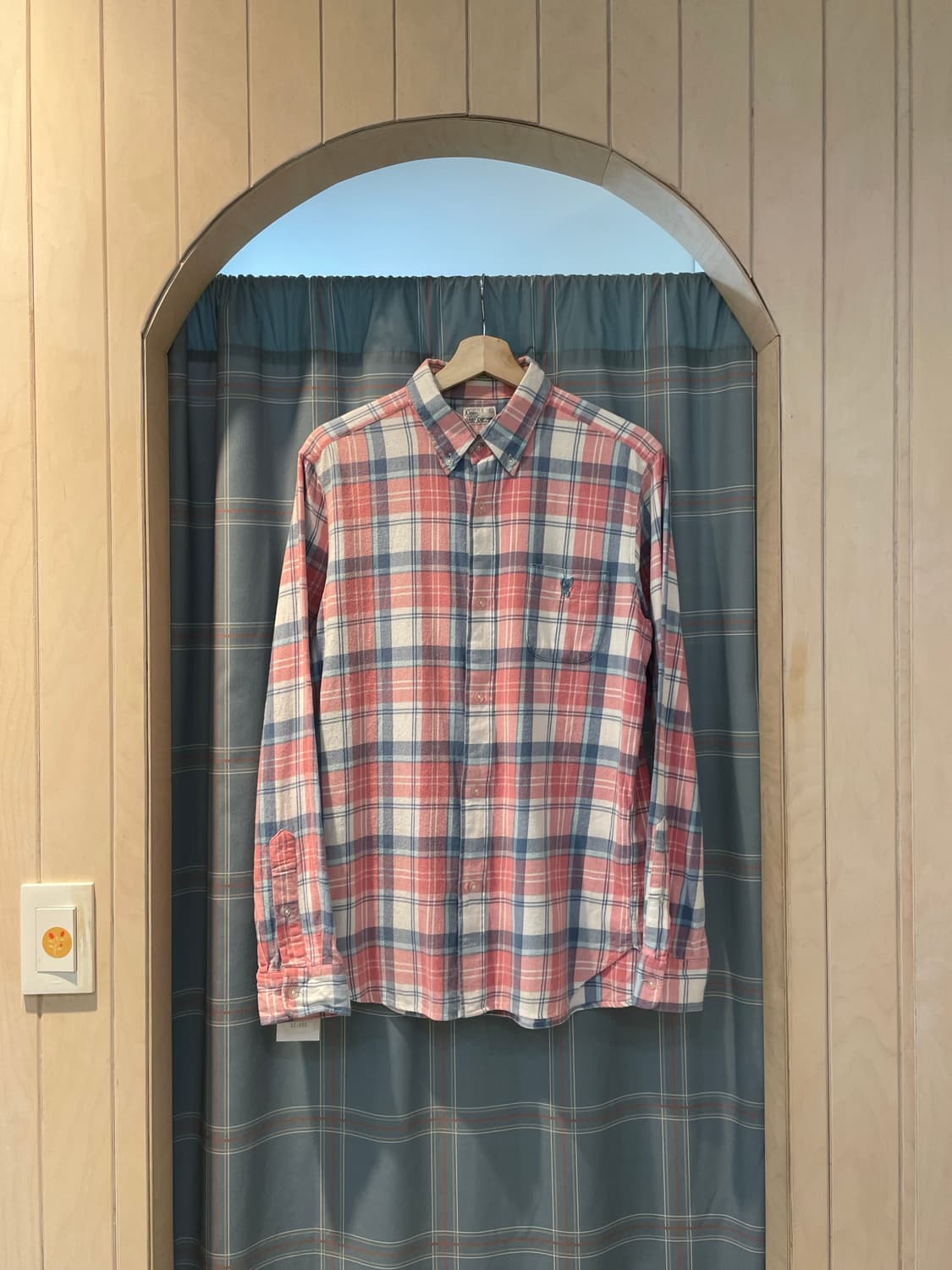 Coen 체크셔츠 핑크소라 상품이미지1