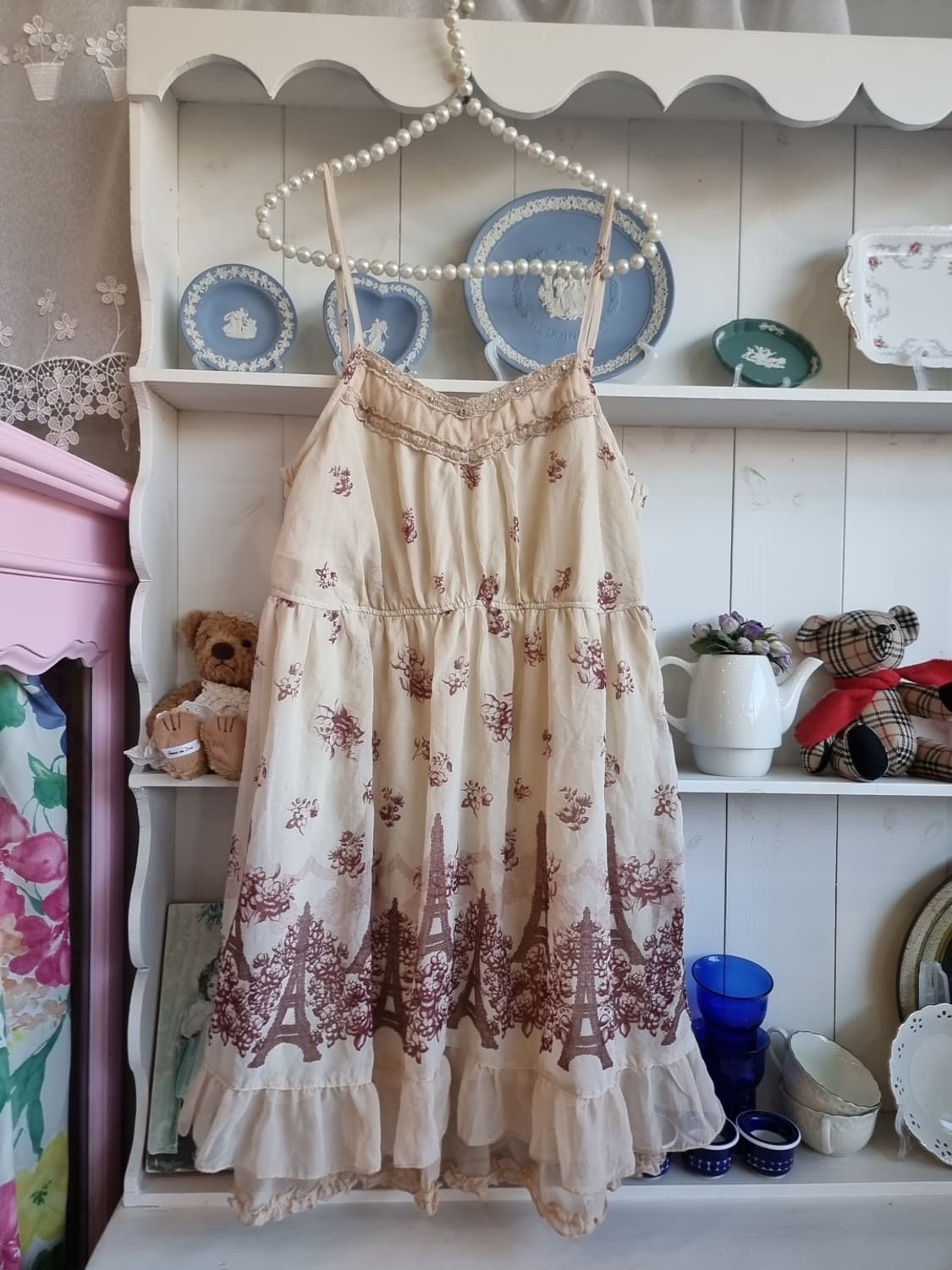 axes femme(악시즈팜므) 에펠탑 플라워 자수 원피스 상품이미지1