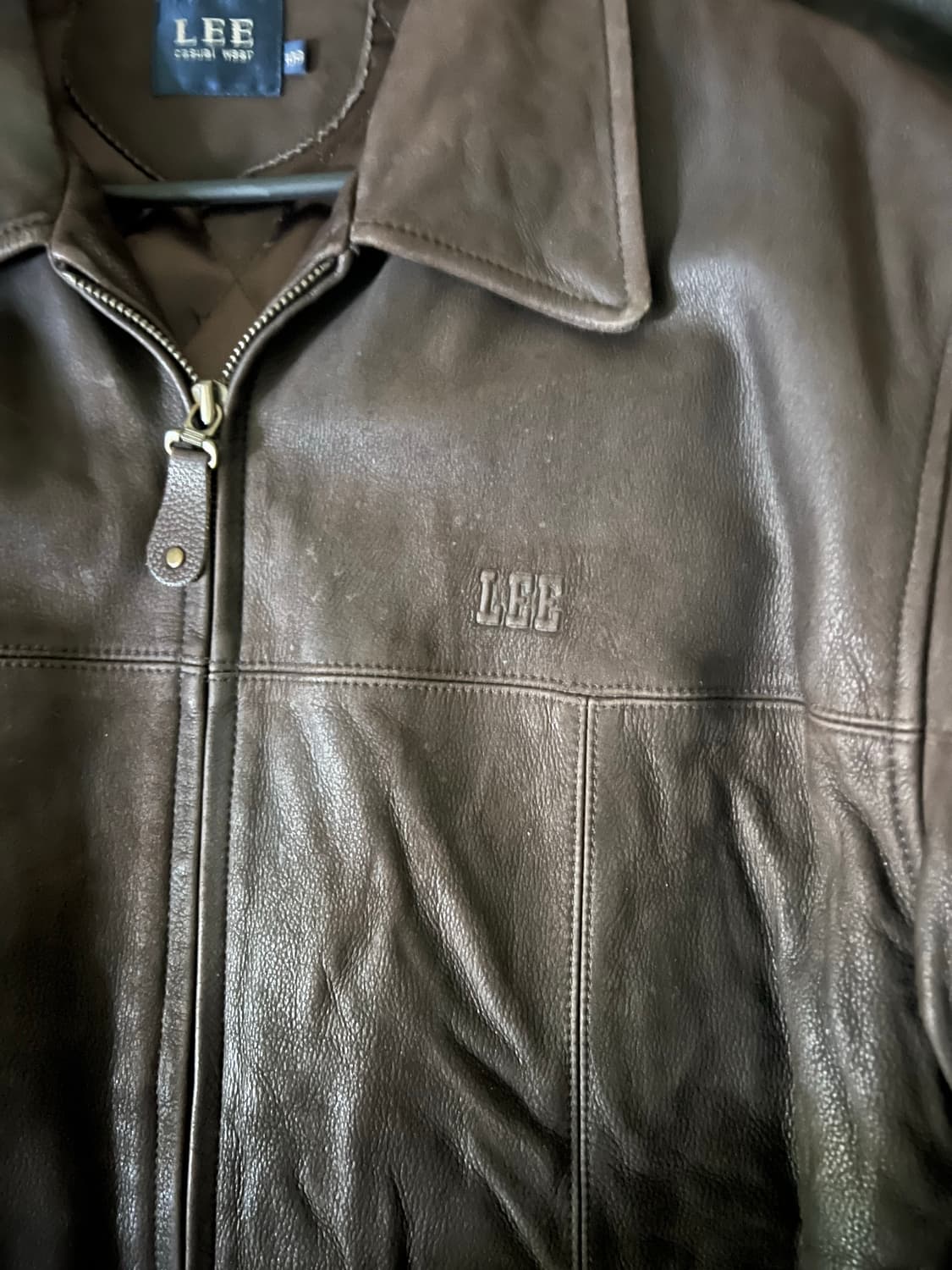 90s Lee 소가죽 레더자켓 Brown 상품이미지2