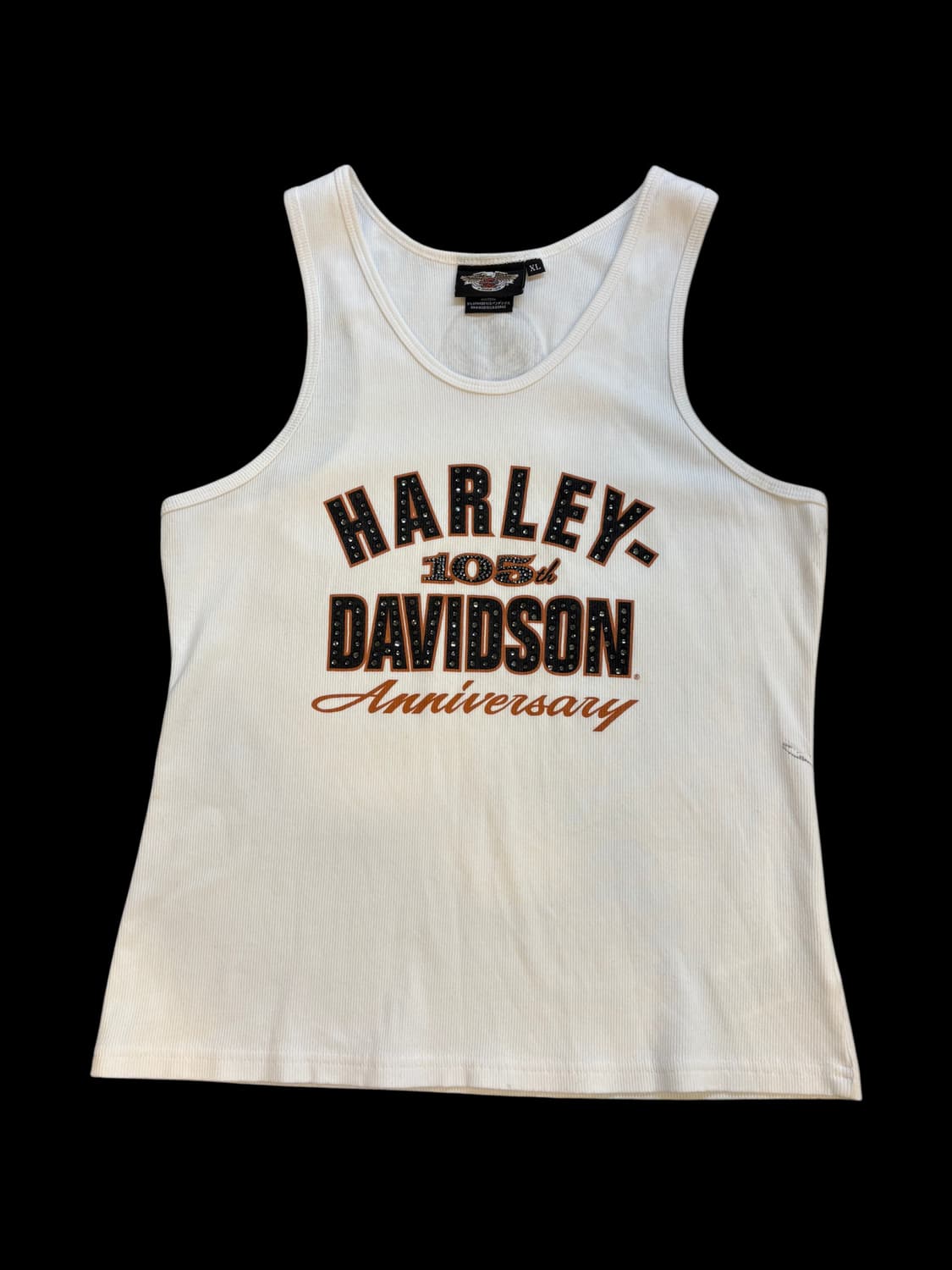 할리데이비슨 빈티지 빅로고 화이트 나시 상품이미지1