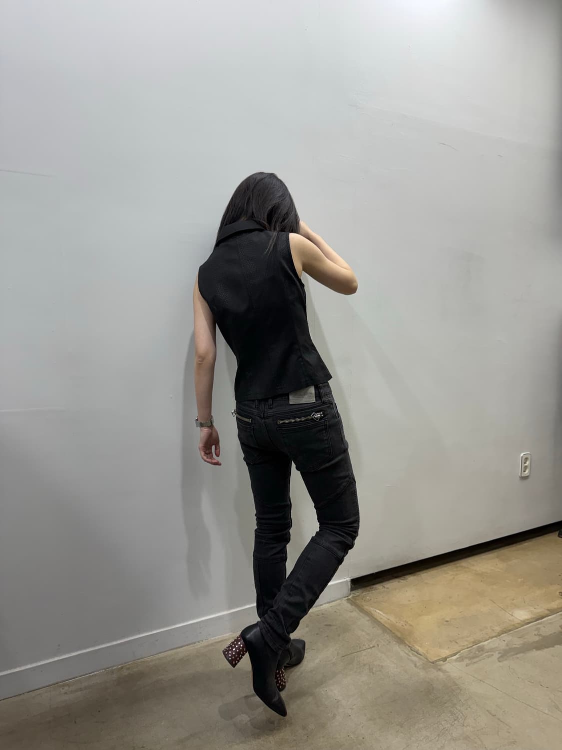 No i.D. 바이커 무드 슬림 데님진 상품이미지5