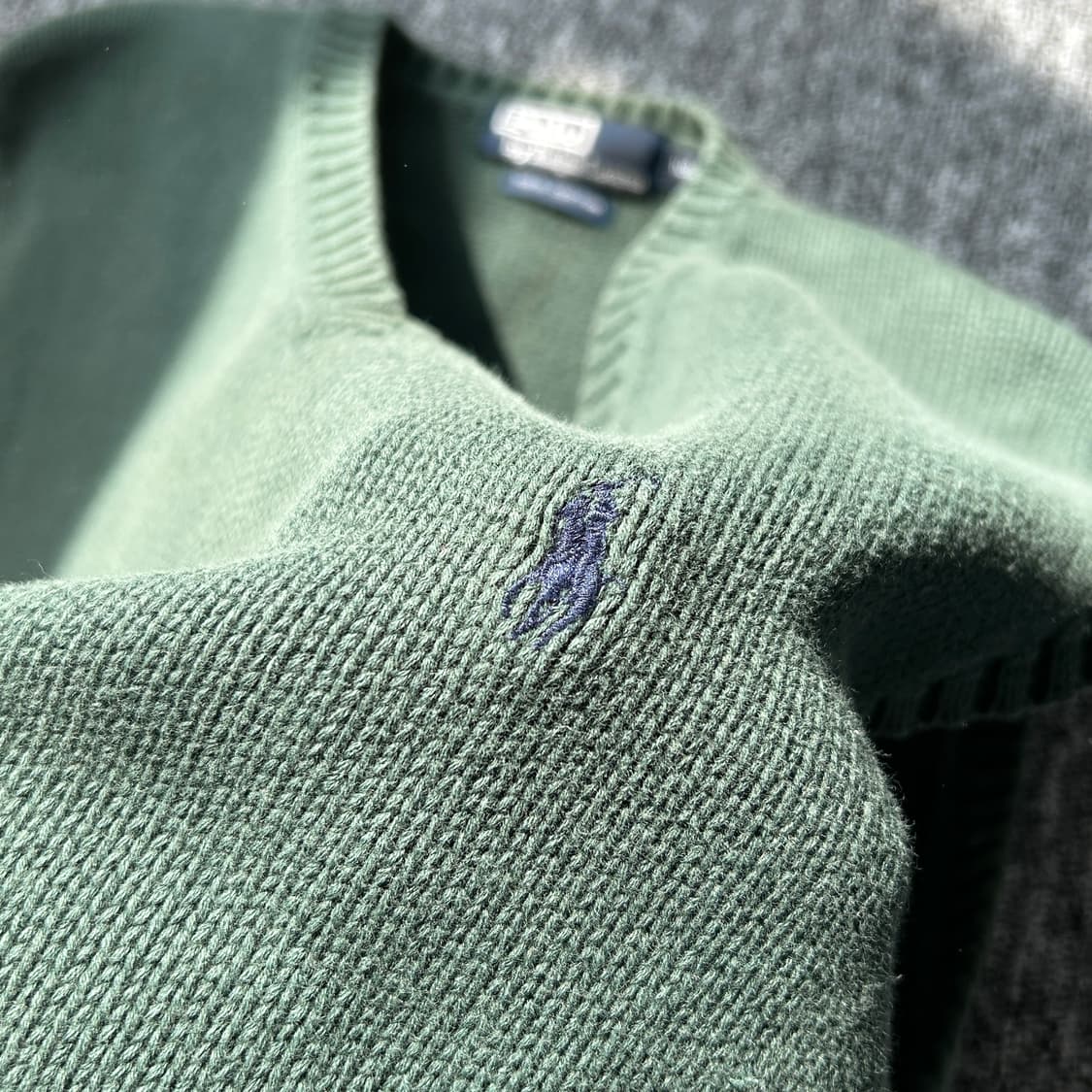 폴로 랄프로렌 올리브 코튼 브이넥 니트 베스트 상품이미지5