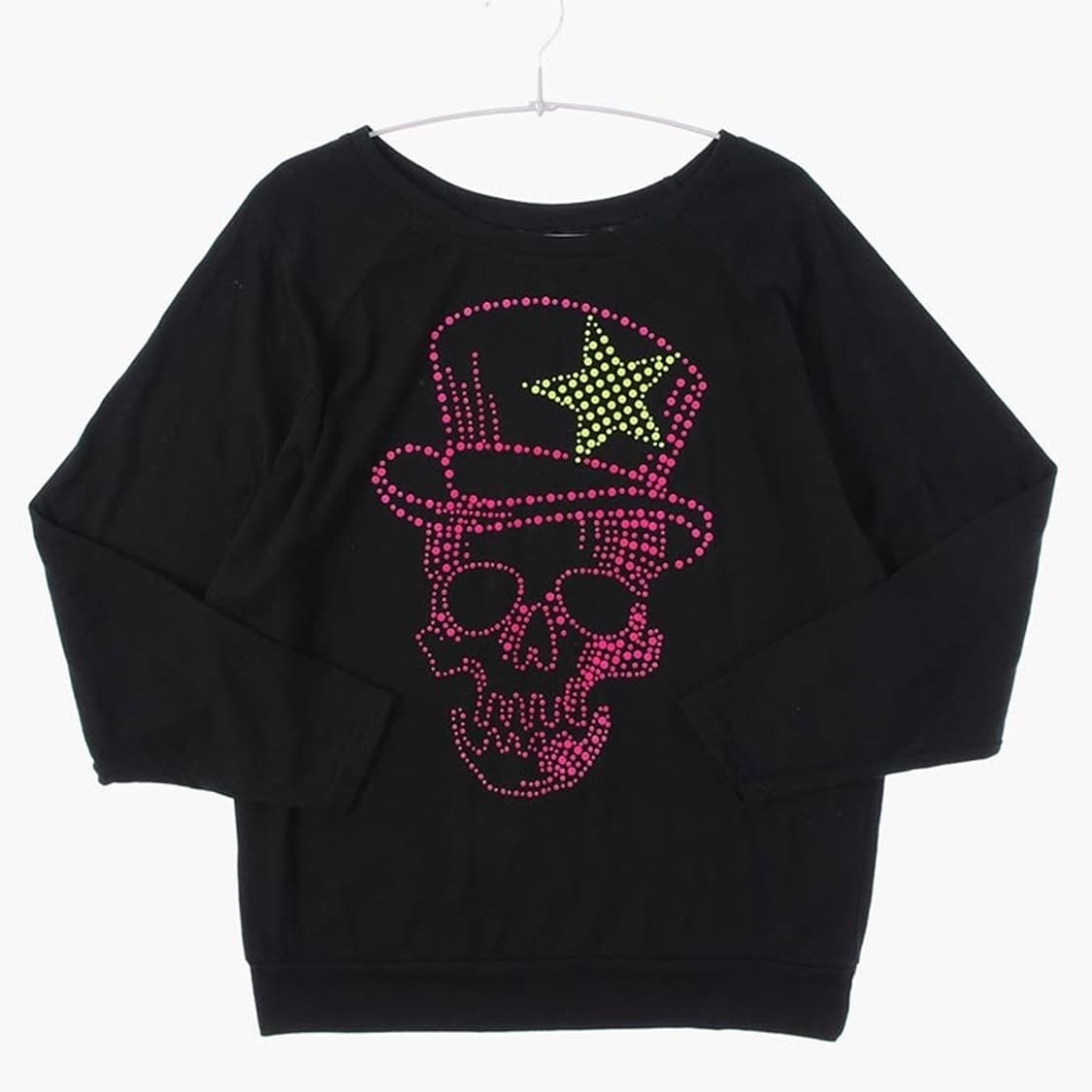 Dig Deep 블랙 스컬 루즈핏 맨투맨 상품이미지1