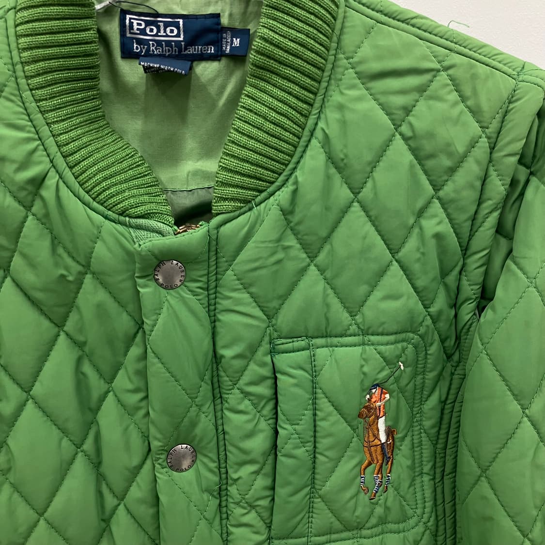 00's 폴로 랄프로렌 그린 빅포니 퀄팅 자켓 M 상품이미지4