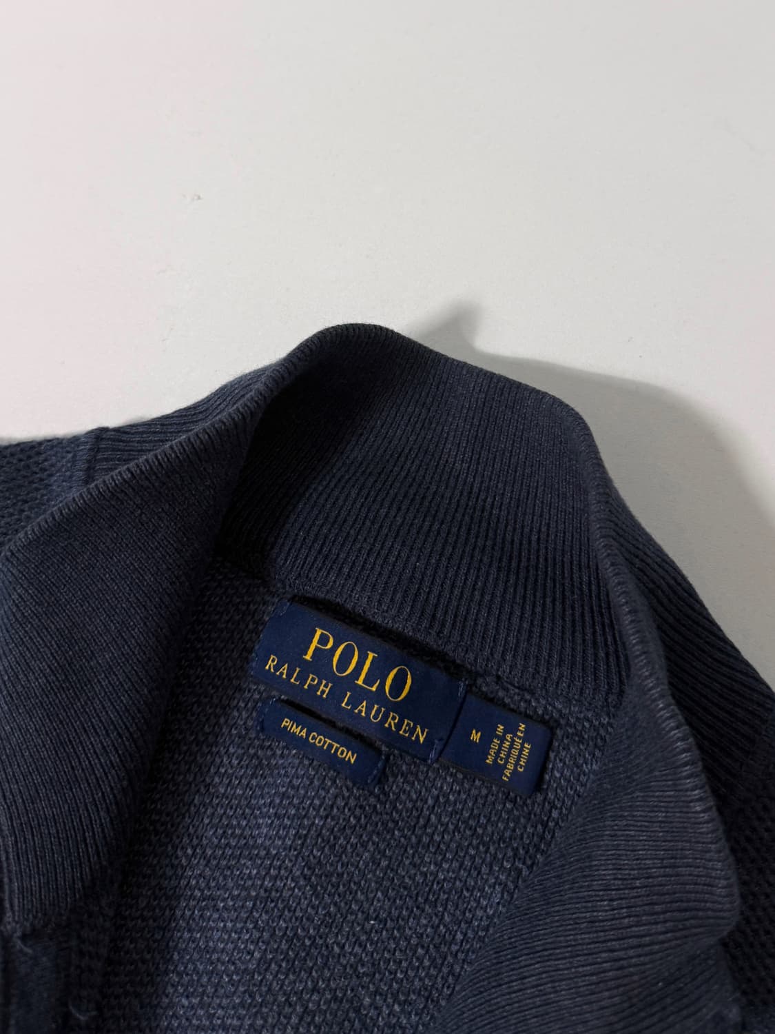 폴로 랄프로렌 루즈핏 신형라벨 인디고 블루 피마 코튼 니트 집업 상품이미지6