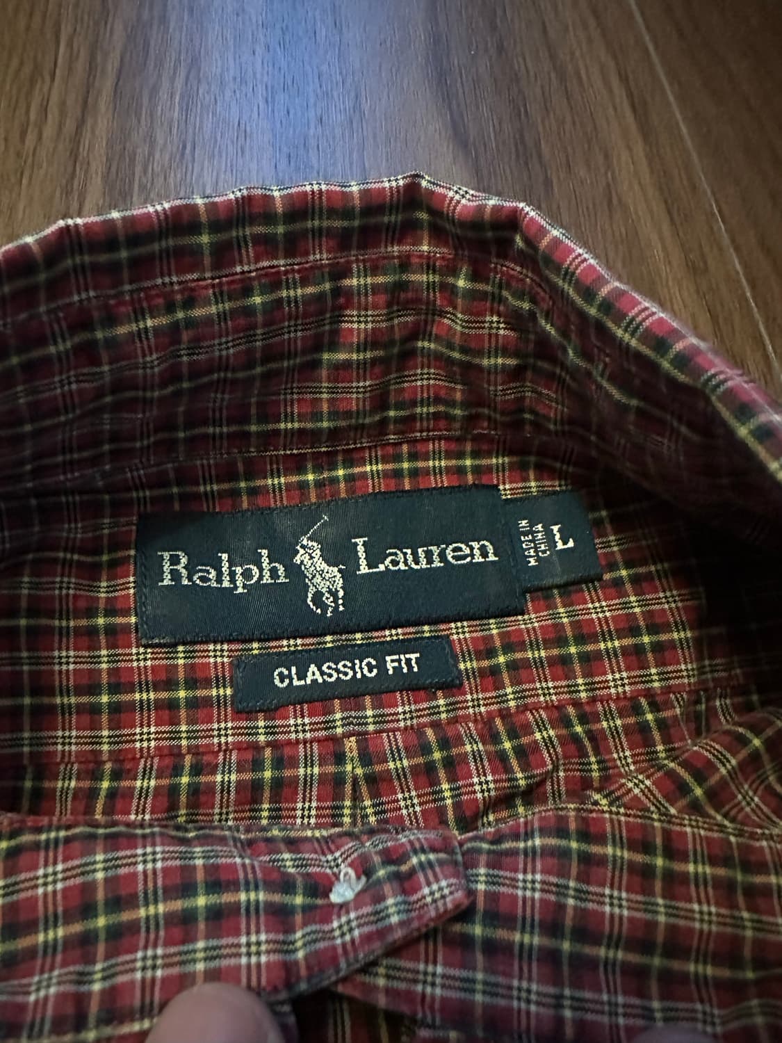 빈티지 폴로 체크셔츠 라지 상품이미지4