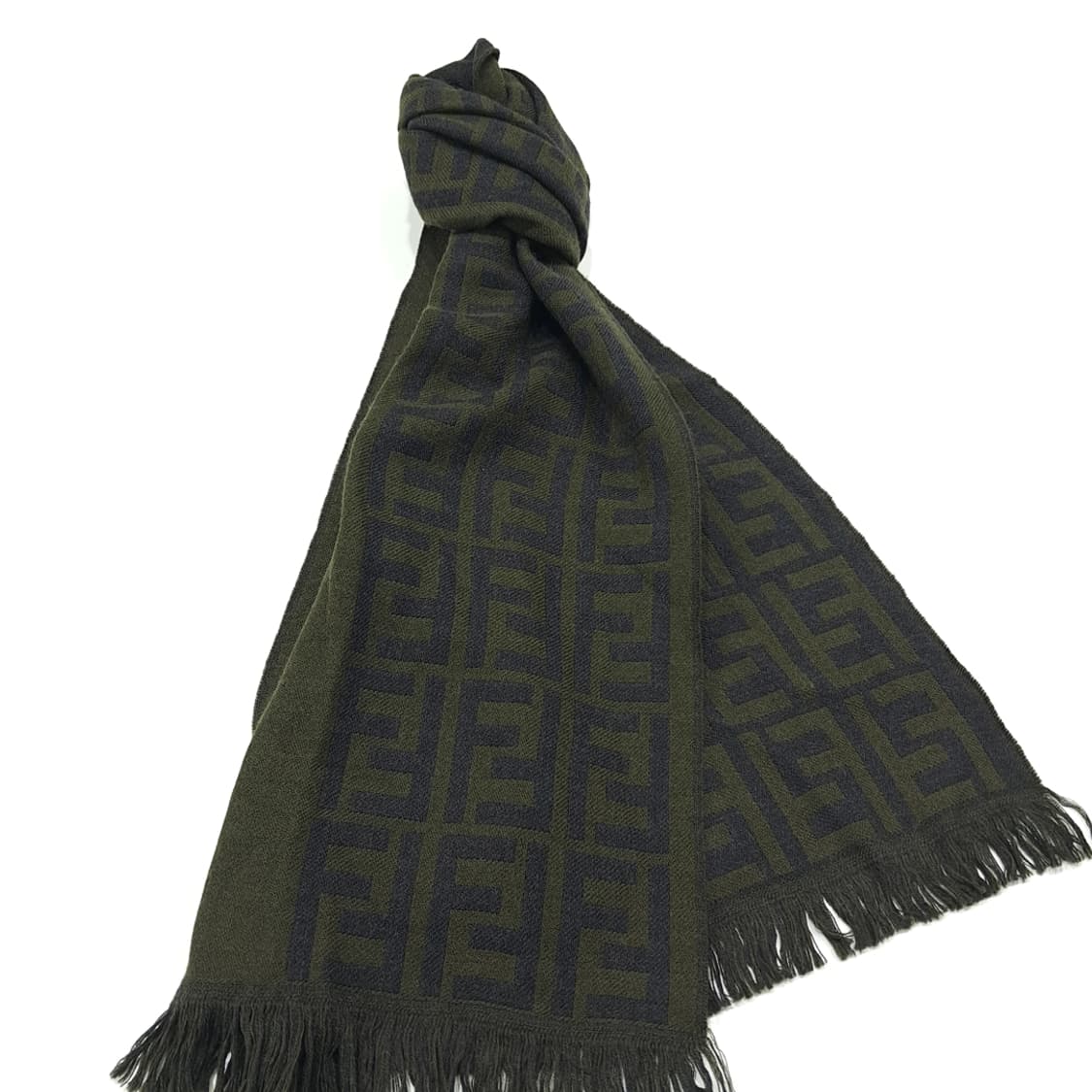 MX240 펜디 FF 모노그램 올리브 울 목도리 머플러 상품이미지2