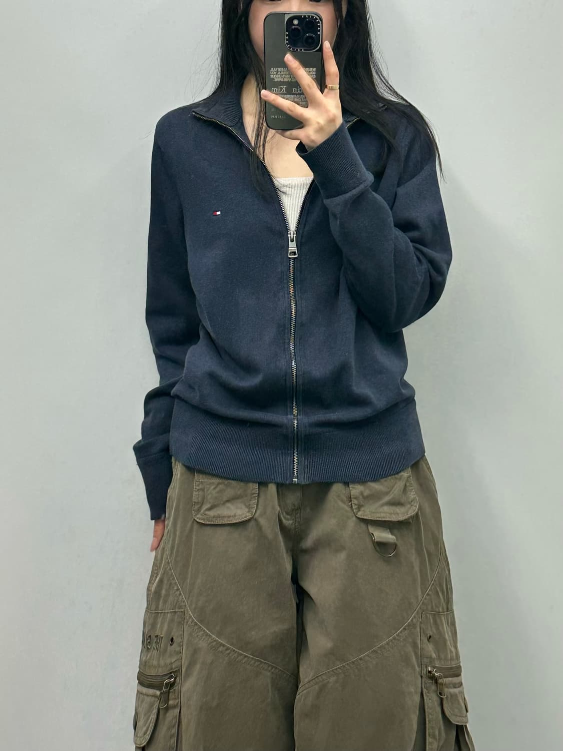 타미힐피거 네이비 가디건 니트 집업 상품이미지1