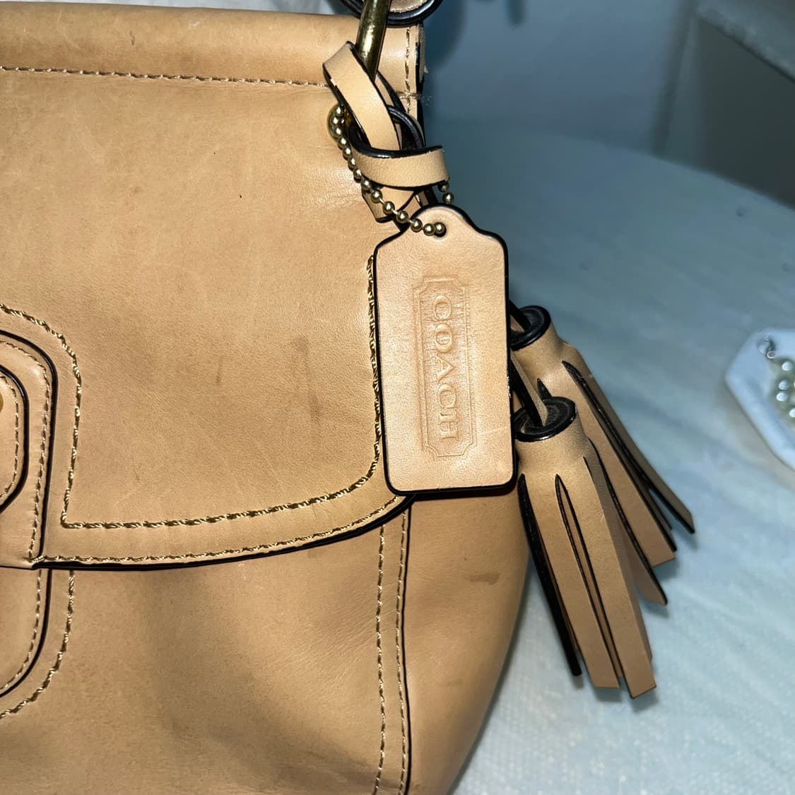 Coach 베이지 브라운 숄더백 상품이미지2