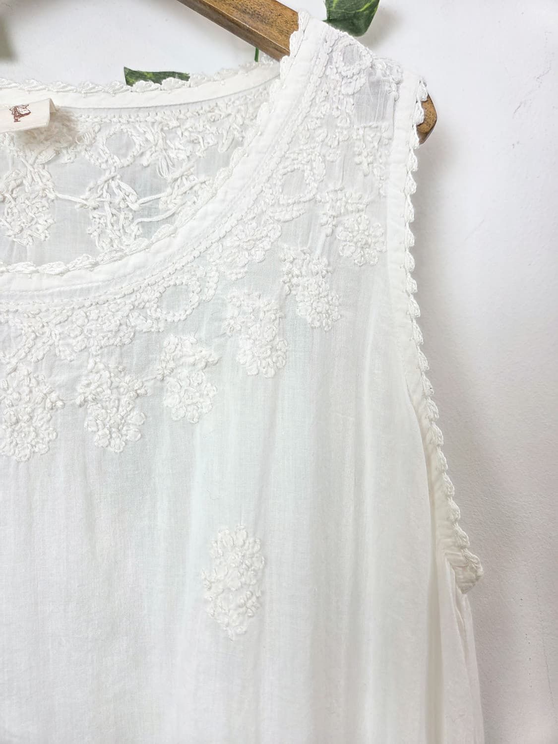 자수 디테일 아사면 원피스 상품이미지3