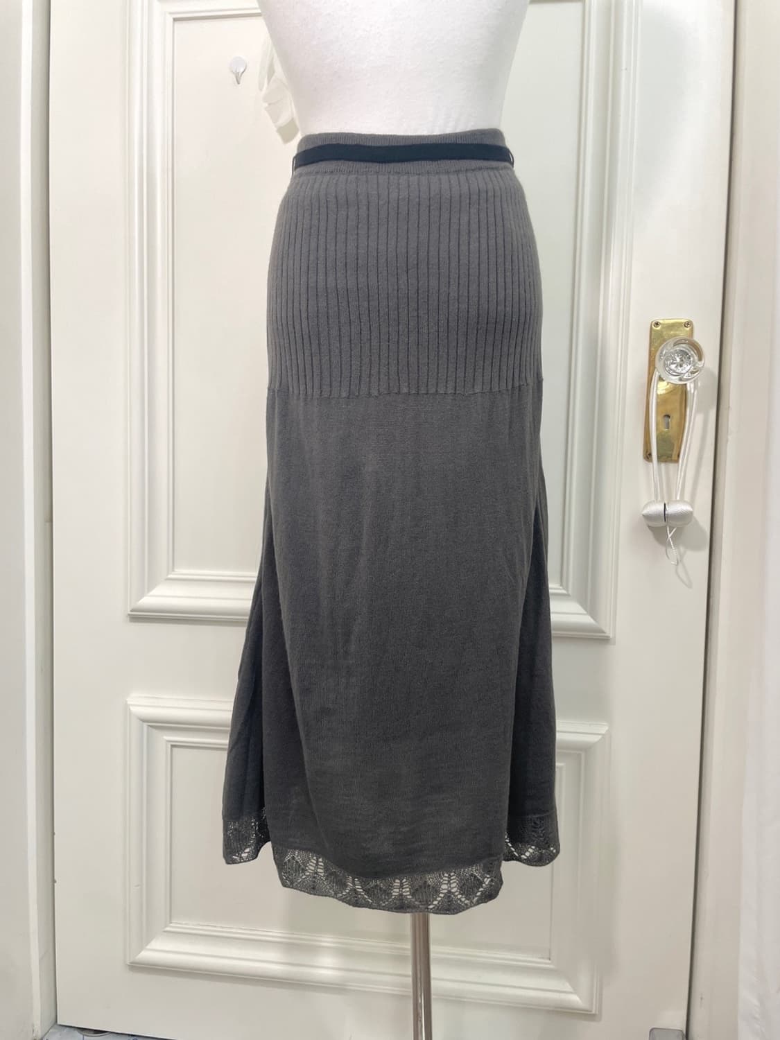 charcoal crochet black belt button point 상품이미지3