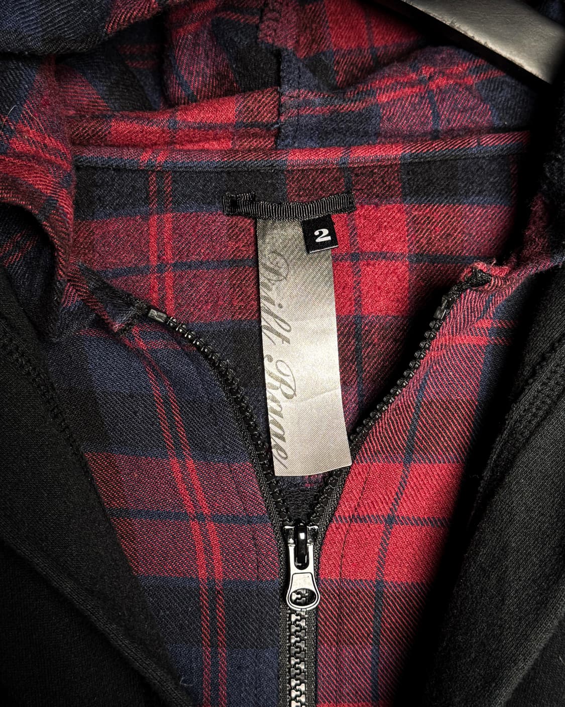 Roen - Check & Black Layered Hooded Zip- 상품이미지7