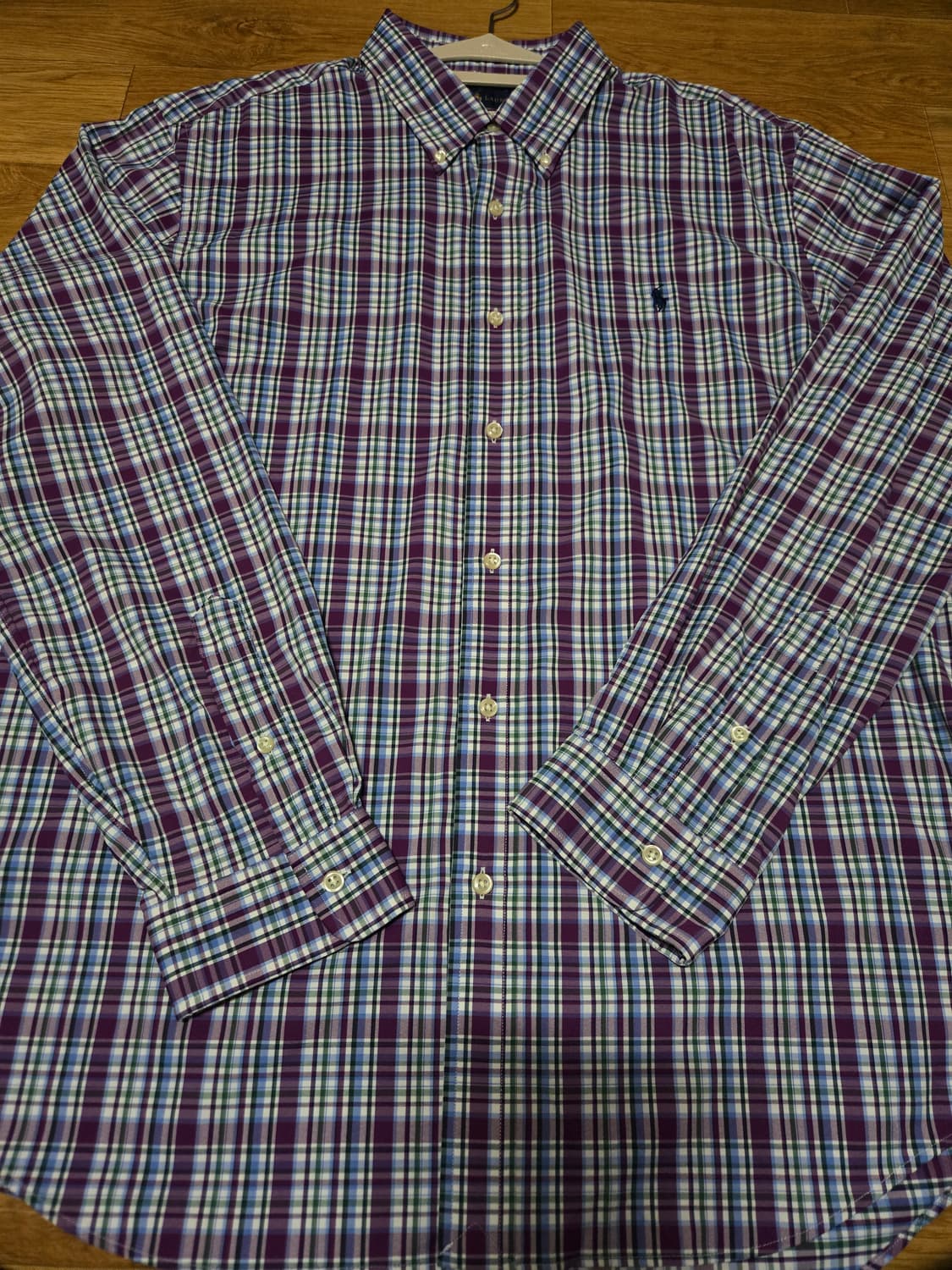 폴로 랄프로렌 클레식핏 퍼플체크 셔츠(미착용제품)ㅡ 상품이미지3