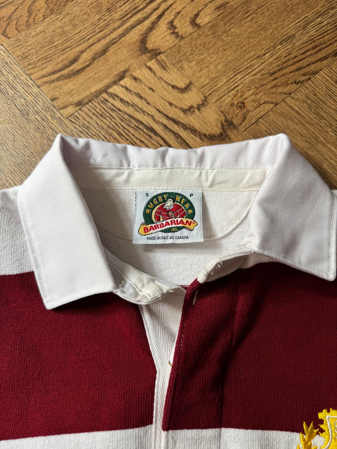 [S]BARBARIAN 바바리안 캐나다제 레드 스트라이프 럭비 티셔츠 상품이미지2