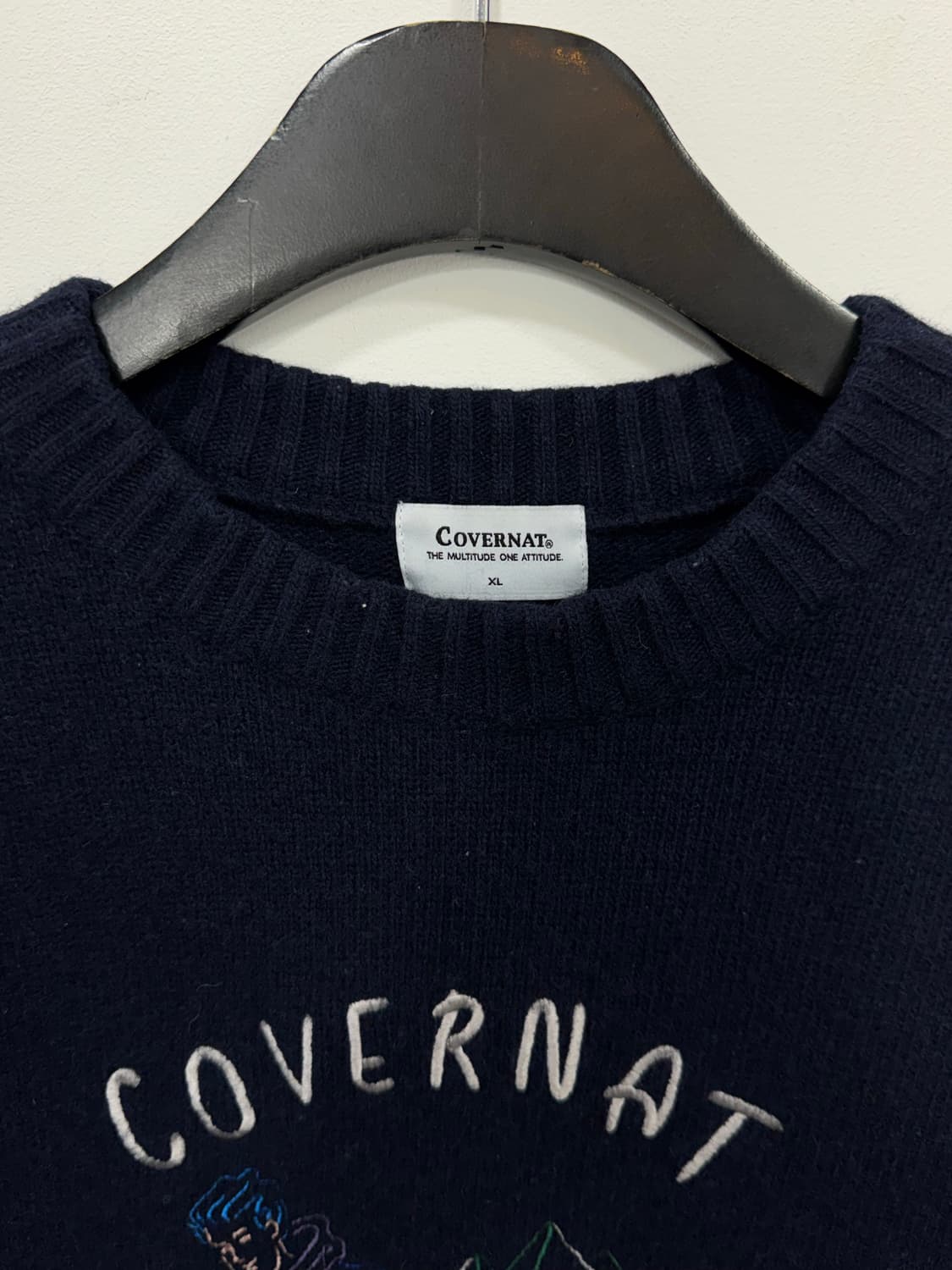 커버낫 자수 로고 니트 상품이미지2